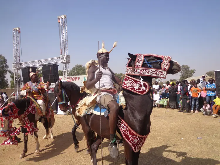 Brave Warrior on a beautified horse
